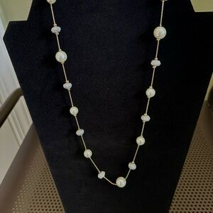 Elegant Gold and Silver Pearl Necklace